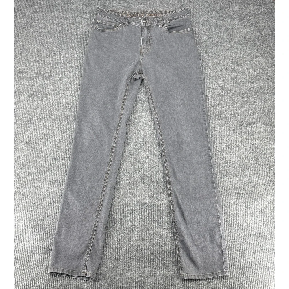 PrAna Slim Fit Jeans Mens 33x36 Gray Medium Wash Slim Straight Stretch Denim
